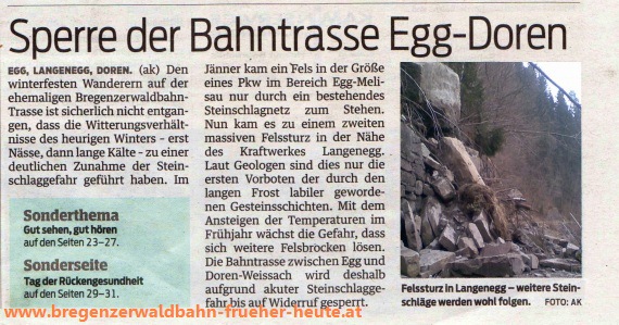Artikel in den Vorarlberger Nachrichten, Schaufenster Bregenzerwald